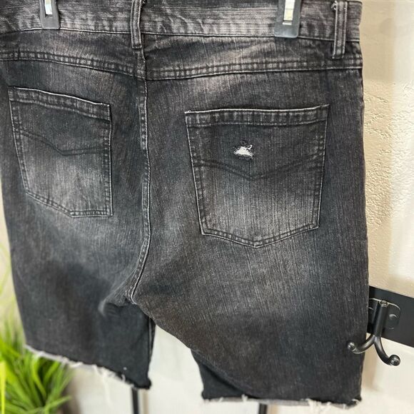 CSG cut off style denim jean shorts distressed size 34 - Picture 4 of 14